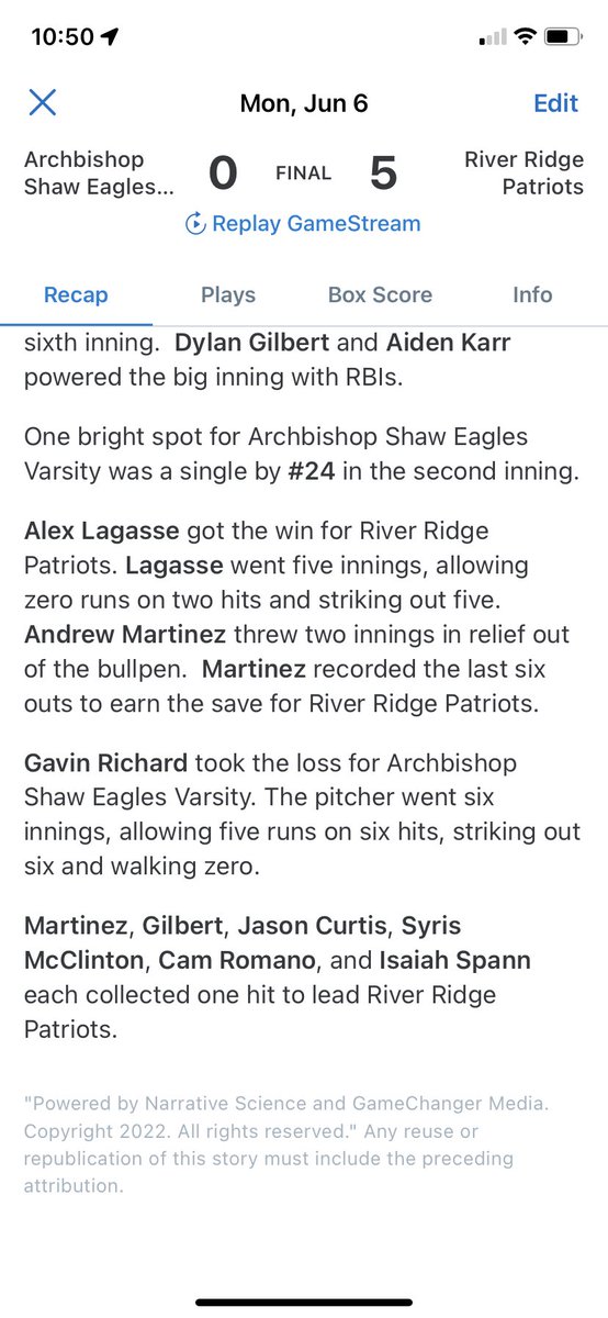 River Ridge Patriots win 5-0 over Refuel!!!