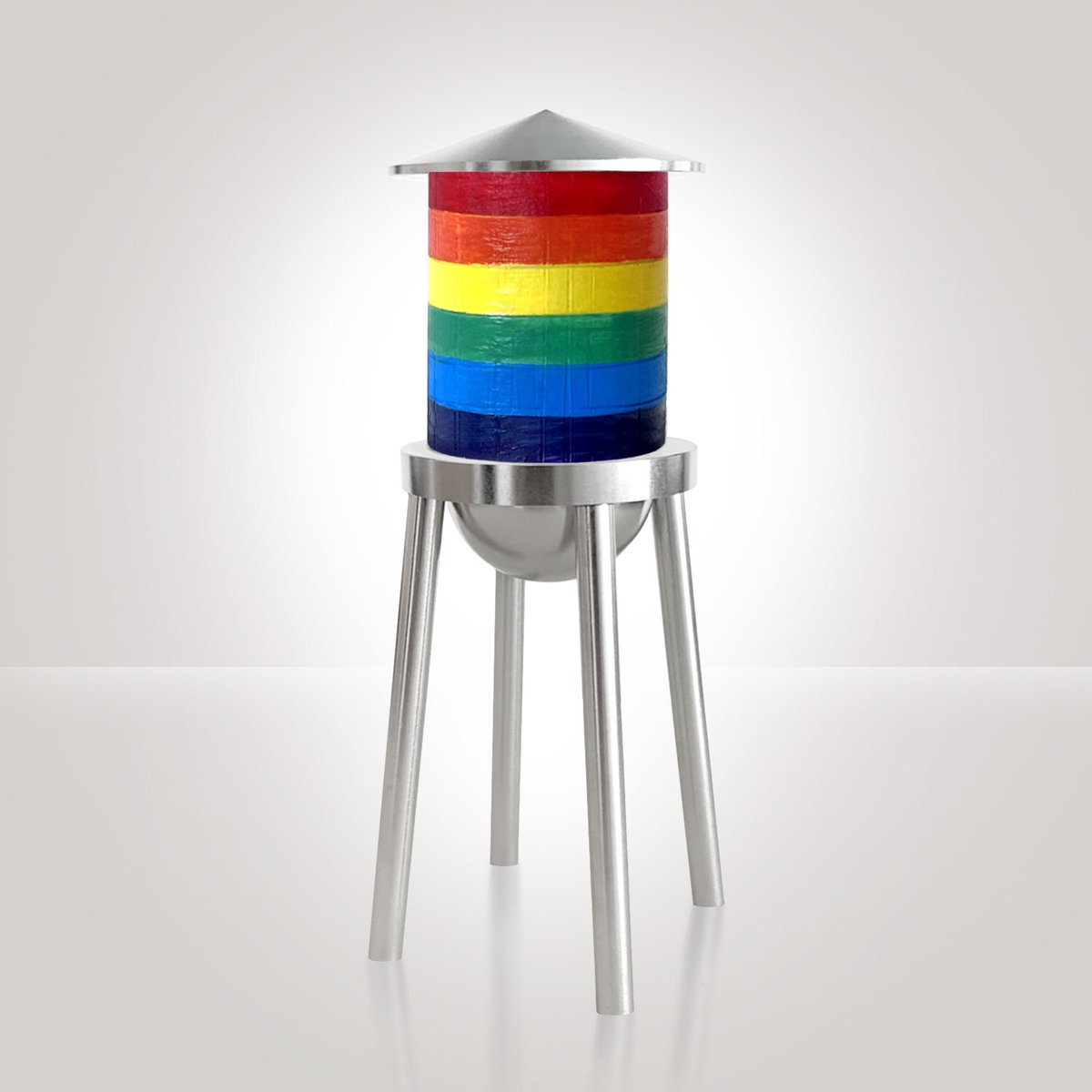 ninaboesch's tweet photo. Happy pride month NYC! 
❤️🧡💛💚💙💜

This one is the first of ten rainbow water towers that I am working on. (Available on my website now.)

#watertower #gaypride #rainbow #interiordesign #Livingroominspo #livingroomdecor #homedecor #homedecorlove #interiordecor https://t.co/XJ9LJ4hhvU