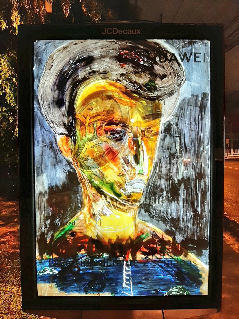 tots_tate's tweet photo. So stoked my ad has survived a couple of nights out there! Proud of you buddy!

#NFS #StreetArt #guerrillaart #artvertising #SanJose #mixedmedia #portrait https://t.co/FKgTYRbFFv