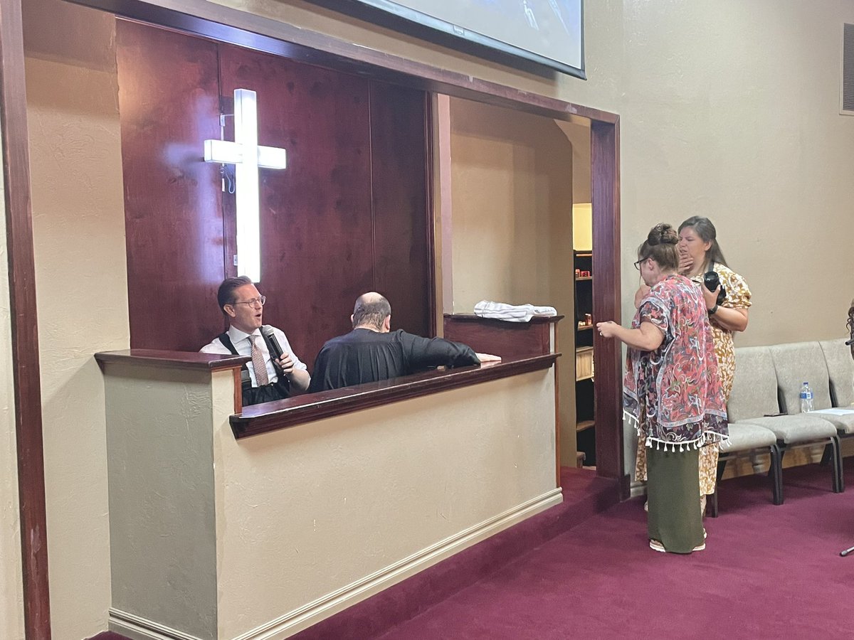 Jamin and I were honored to be with our friends, Pastor Derek &amp; Amanda Borders, yesterday at Hope Tabernacle in Chickasha, OK. We give God praise for 4 being baptized in Jesus Name and 1 being filled with the Holy Ghost just like it happened in Acts 2. #pentecostsunday