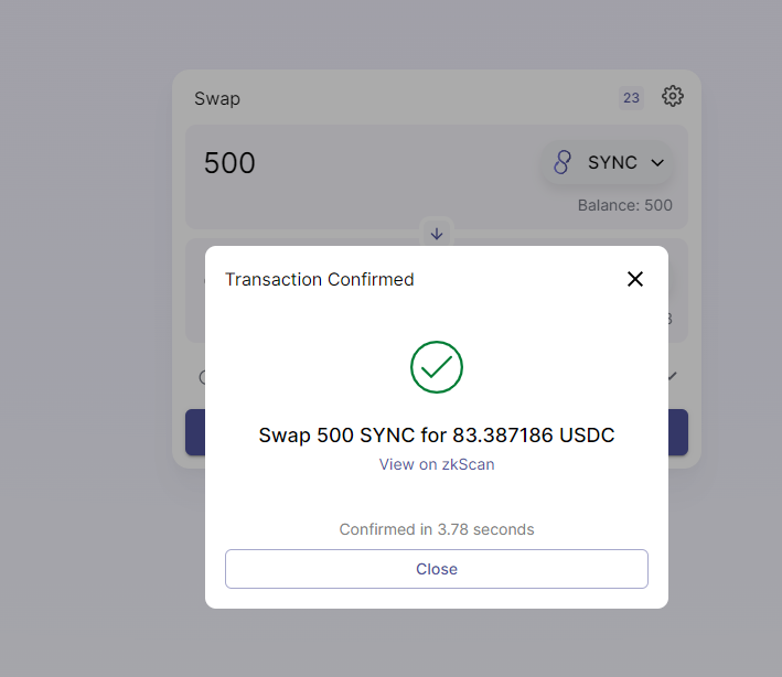 Done
#L222 #zkSync #Layer2 #ZKRollup #testnet #Ethereum #DeFi 
Join discord: discord.com/invite/6zy2c9Y…