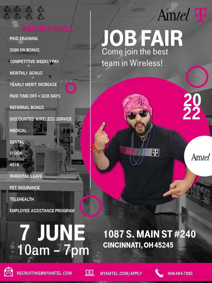 We cannot wait to meet our next #ROCKSTAR in our Ohio market. Come by and learn about a lasting career in wireless. 

#hiring #jobs #jobsearch #job #hr #careers #nowhiring #recruiter #career #humanresources #jobseekers #hiringnow #resume  #jobsearching #jobopportunity #applynow