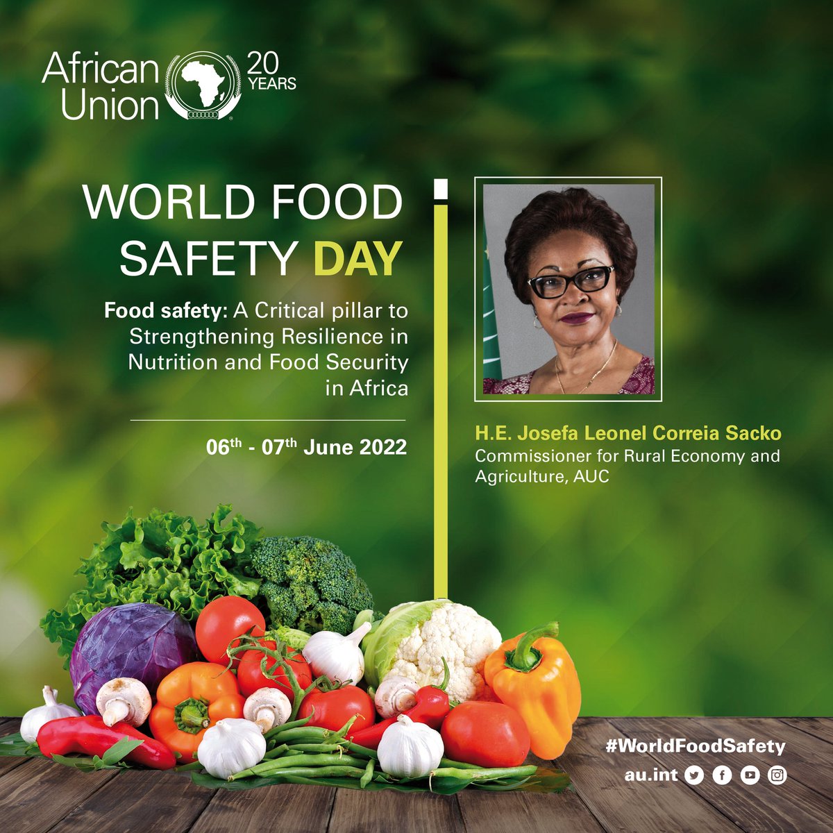 Amb. Josefa Sacko (@JosefaSacko) on Twitter photo 2022-06-07 09:39:47 JOIN TODAY: As we commemorate World Food Safety Day #WFSD2022. Dedicating our effort towards strengthening resilience in #nutrition & #Foodsafety control systems for strong #FoodSystems. Ensure accelerate actions to end #hunger & #malnutrition. REGISTER
zoom.us/webinar/regist⦠JOIN TODAY: As we commemorate World Food Safety Day #WFSD2022. Dedicating our effort towards strengthening resilience in #nutrition & #Foodsafety control systems for strong #FoodSystems. Ensure accelerate actions to end #hunger & #malnutrition. REGISTER
zoom.us/webinar/registβ¦