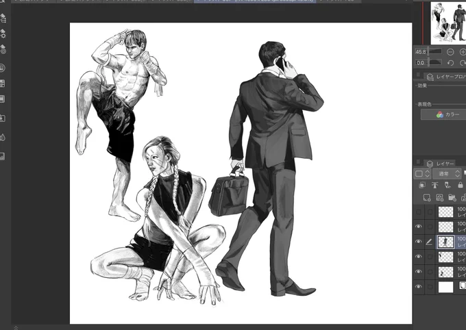 ギエエエエエエ終わらぬ課題
でも1番右の人割と上手く描けたと思ふ 