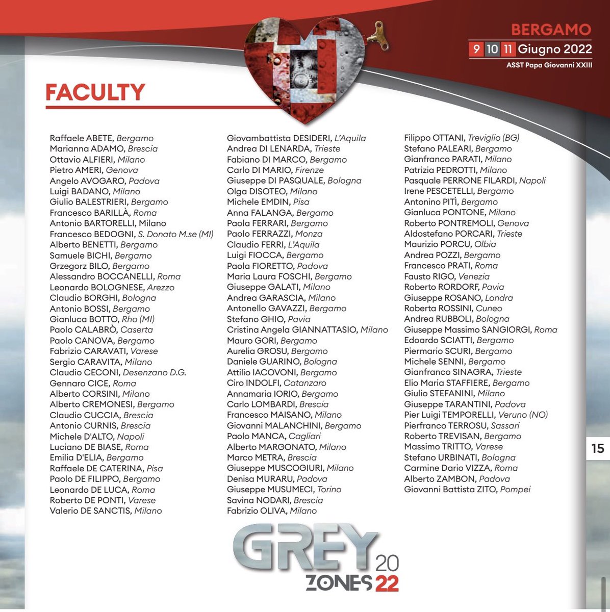 #GreyZones the congress organized by Prof @MicheleSenni in Bergamo is fast approaching.
A great event encompassing the whole spectrum of #CVdiseases 
#HeartFailure & #CaReMe sessions not to be missed 🔥
The Top Italian Faculty will be there 🔝 🍀
@DrDEliaEmilia @gbiondizoccai