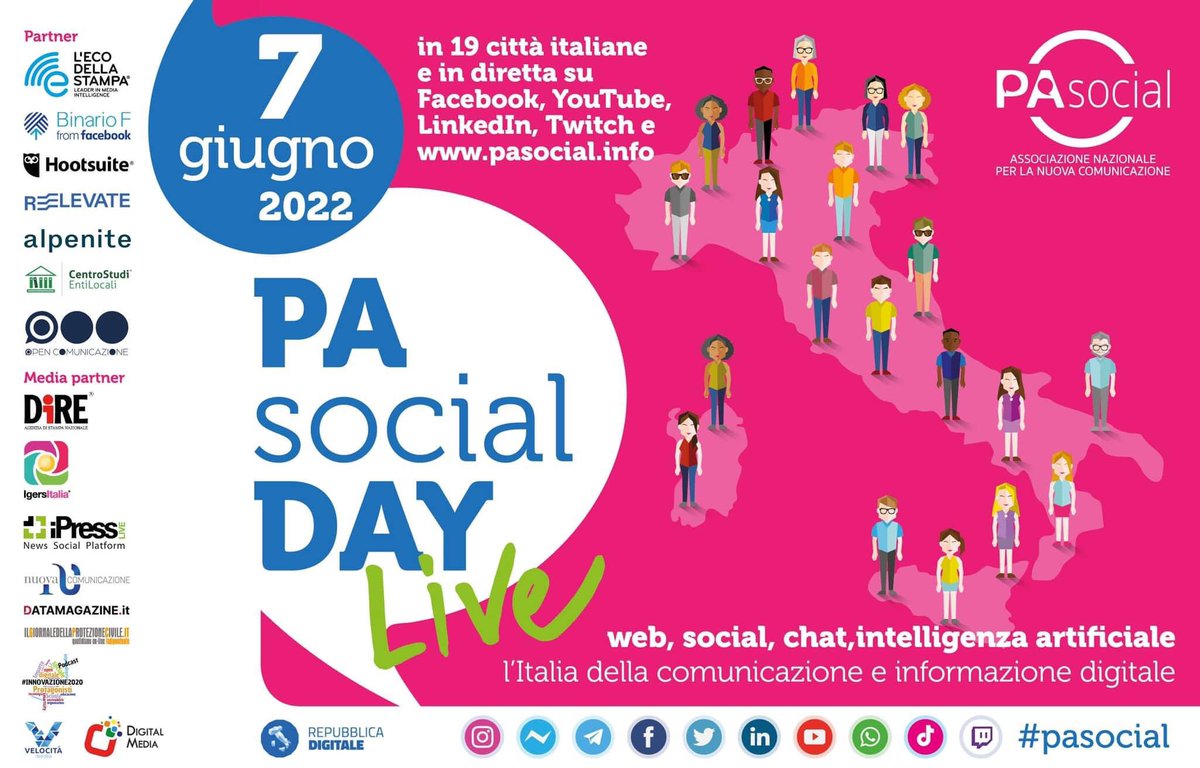 Comm to Action seguirà #PASocial Day 2022, una giornata dedicata alla #comunicazionedigitale. Tanti appuntamenti da 19 città italiane in diretta streaming su pasocial.info
#pasocial #web #social #chat #comunicazione #informazionedigitale