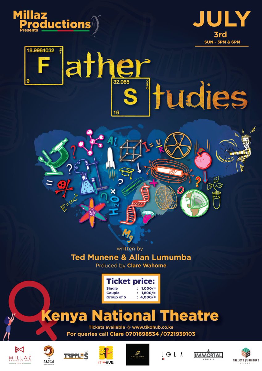 It has been a minute! On the 3rd of July we will be at the main hall @CultureCentreKE Retweet so a theatre enthusiast may discover us! #fatherstudies #millazkenya