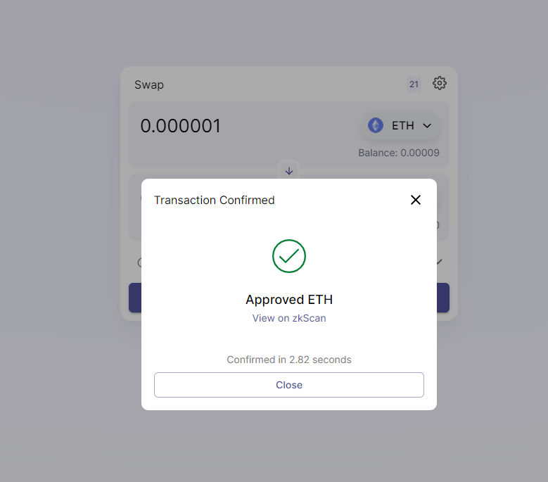 Done #L222 #zkSync #Layer2 #ZKRollup #testnet #Ethereum #DeFi 
Join discord: discord.com/invite/6zy2c9Y…