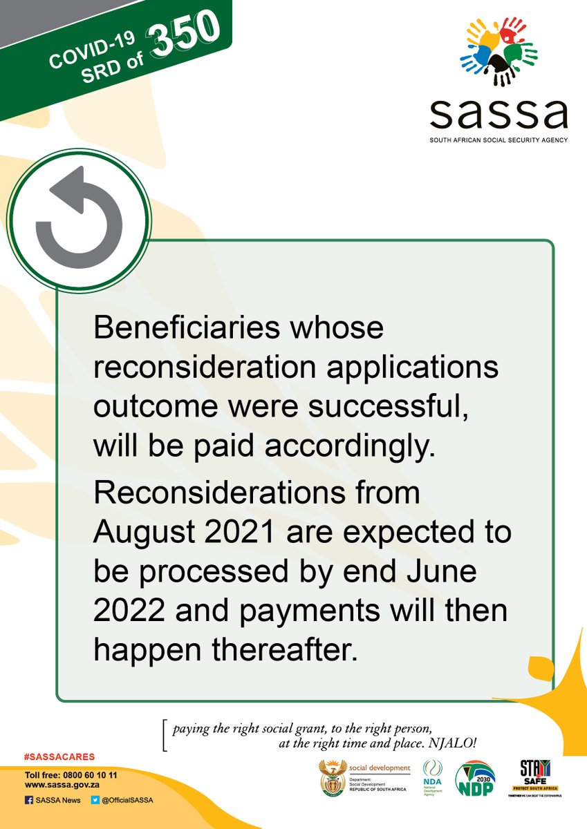 SASSA on X: &ldquo;Beneficiaries whose reconsideration applications 