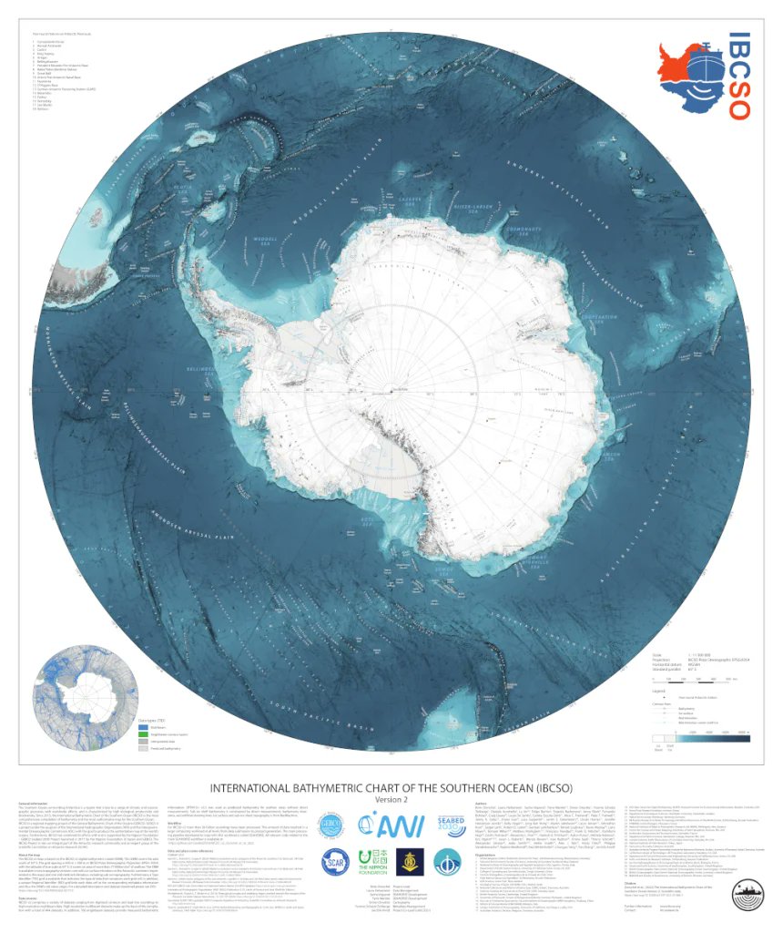 ibcso's tweet photo. We proudly present IBCSO Version 2! Thanks to all supporters @seabed2030, @gebcobathymetry, @Awi_media, @NipponF_pr, @SCAR_Tweets, @UNOceanDecade and all the contributors that provided their data in order to create the most detailed grid of Antarctica and the Southern Ocean yet! https://t.co/2jDgKqwIkR