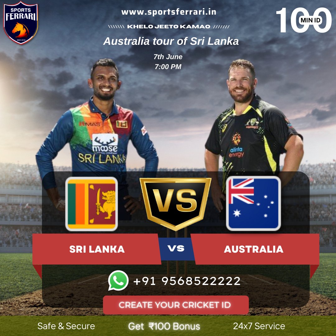 SportsFerari's tweet photo. Match Update: Srilanka vs Australia!
Create your ID Now, Click below:
https://t.co/rRszvxsC36  

.
.
.
.
#Sportsferrari #playnow #casinoid #casino #teenpati #footballid #casinogame #rummy #SLvsAUS #srilanka #australia #cricketmatch https://t.co/UEISRYihkL