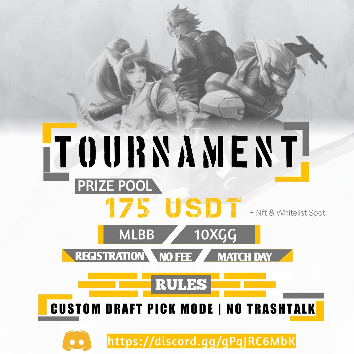 10XGamingGuild's tweet photo. 🚨 10XGG TOURNAMENT REGISTRATION 🚨
📢 WHAT'S UP 10XFAM! Are you ready for some action and high-level gameplay?

More information in our discord server, Follow all the assigned tasks in there and after that kindly fill up this form: https://t.co/UsEUXiu6Gg https://t.co/U0EQPE0vmX