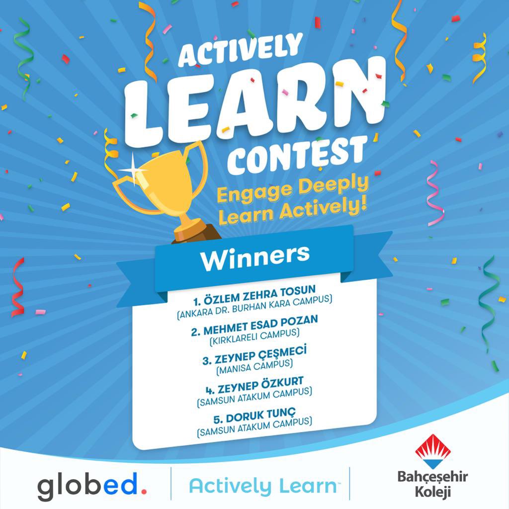 bahcesehir_k12's tweet photo. 📢 Lise öğrencilerimizin yoğun ilgi gösterdiği, dijital okuma platformunda gerçekleşen “Actively Learn Contest” sonuçları açıklandı! 🥳

👉 Dereceye giren ve katılım gösteren tüm öğrencilerimizi tebrik ederiz.👏🏻👏🏻

#bahçeşehirkoleji❤️💙 https://t.co/1GYGc2lRBJ