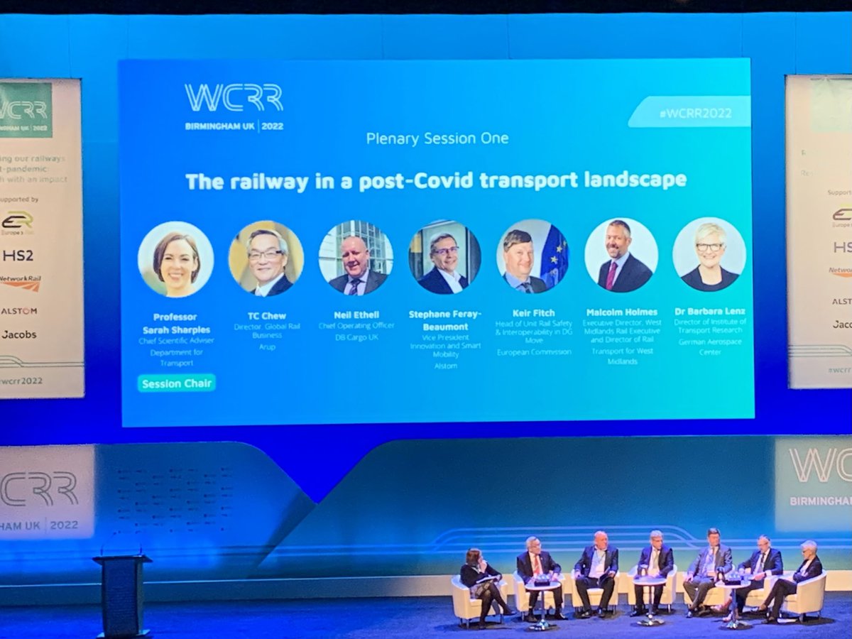 EURail_JU's tweet photo. Keir Fitch, Head of Unit for Rail Safety and Interoperability in 🇪🇺@Transport_EU, ‘automation and digitalisation will be key, with rail traffic management to deliver the rail-on-demand we all dream of’, in session on railway post covid @WCRR2022 https://t.co/awxkPAszmT