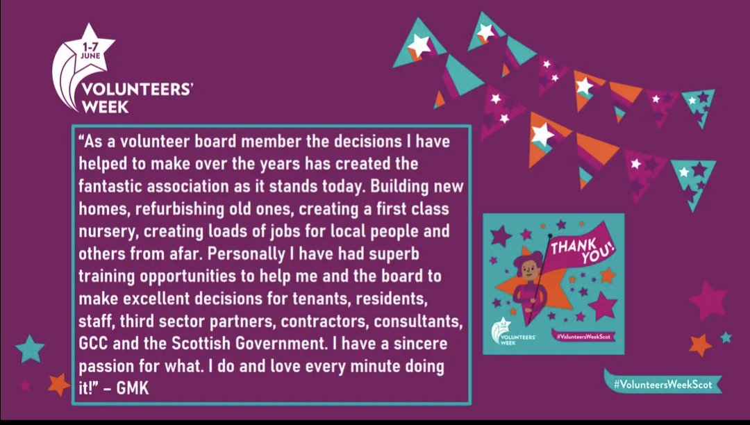 cassiltoun's tweet photo. Volunteers really are amazing. This quote from one of our voluntary Board Members who is a tenant sums that up for sure! Tenants are key to leading the direction of Cassiltoun, big thanks to all that volunteer their time & skills
#VolunteersWeek2022
#notjustbricksandmortar https://t.co/DUBaax4i1d