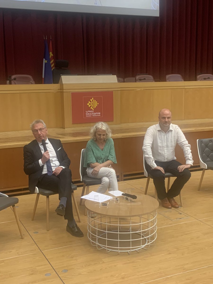 francesilvereco's tweet photo. [#SilverRégions - en direct] 📍Seconde table ronde, « Accompagner l’#innovation sociale et sociétale en faveur du #BienVieillir ».

📣 Michel Guiral (@CarsatLR), 
Corinne George (@CarsatMP), 
Luc Vialard (#Winnov, #CDIET) https://t.co/P7vQzlpplG