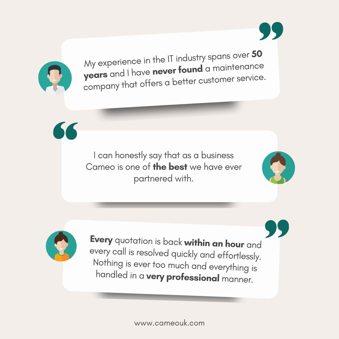 uk_cameo's tweet photo. We don't need to shout about our services…we let our clients do the talking!

#itsupport #leicester #hardwaresupport #assetrepair #MakingITSexy #cameouk https://t.co/hHGOCYbkDM