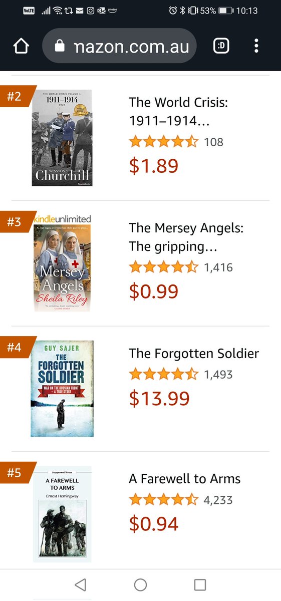 Delighted and proud to rub shoulders with these authors. #TheMerseyAngels is number 3 in #WW1History #KindleAustralia #KMD this June
@BoldwoodBooks