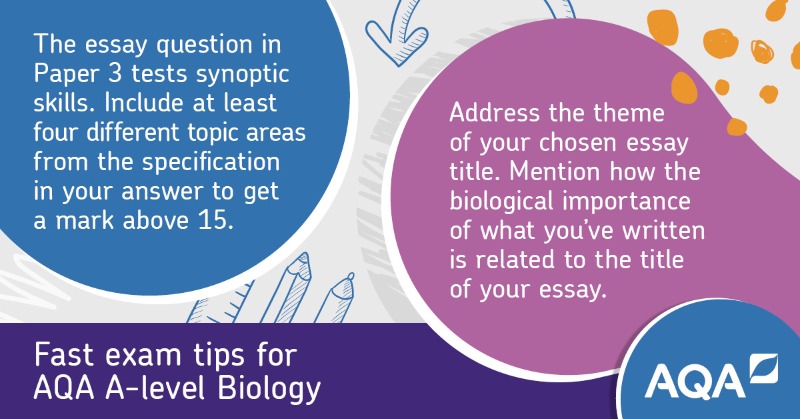 AQA's tweet photo. Students: here are some helpful revision tips for upcoming exams:
• A-level Biology #AQABiology
• A-level Religious Studies #AQARE