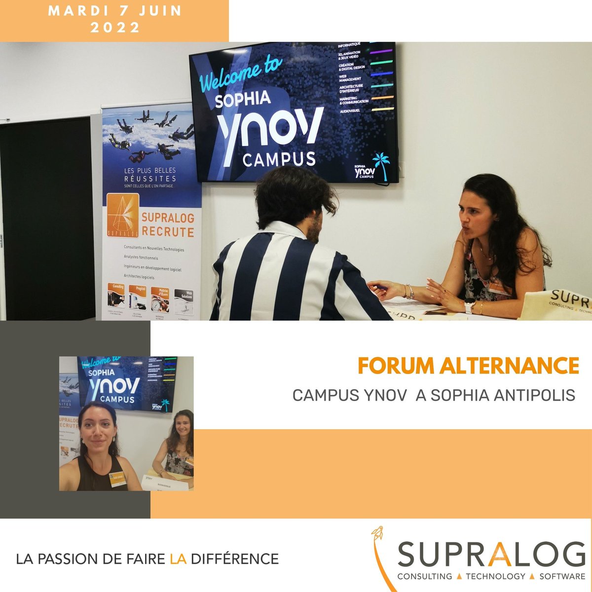 Supralog's tweet photo. Nous recrutons !
Retrouvez nous pour le forum de l'alternance à #sophiaantipolis avec @YnovCampus 👍 https://t.co/9KamqiLN6o