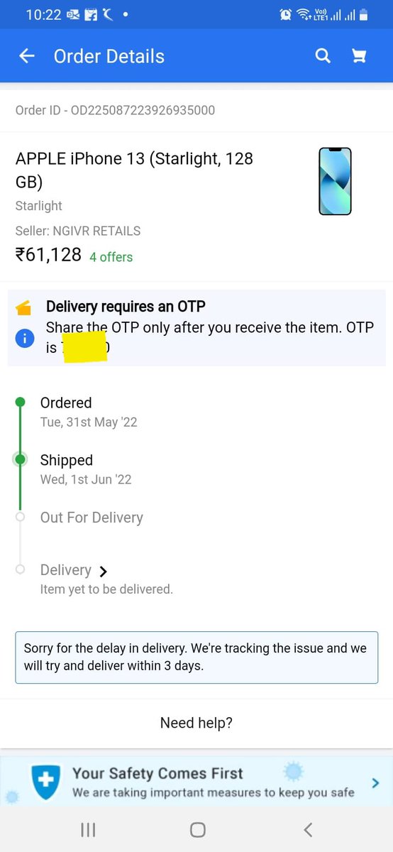 vasuvatsyayan's tweet photo. Absolutely pathetic service and unprofessional attitude of @flipkart. Have paid for the phone which showed next day delivery. Now the delivery is being repeatedly delayed by weeks without giving any satisfactory answer. Flipkart is no more trustworthy. @flipkartsupport #Flipkart https://t.co/oPwO8eZVVx