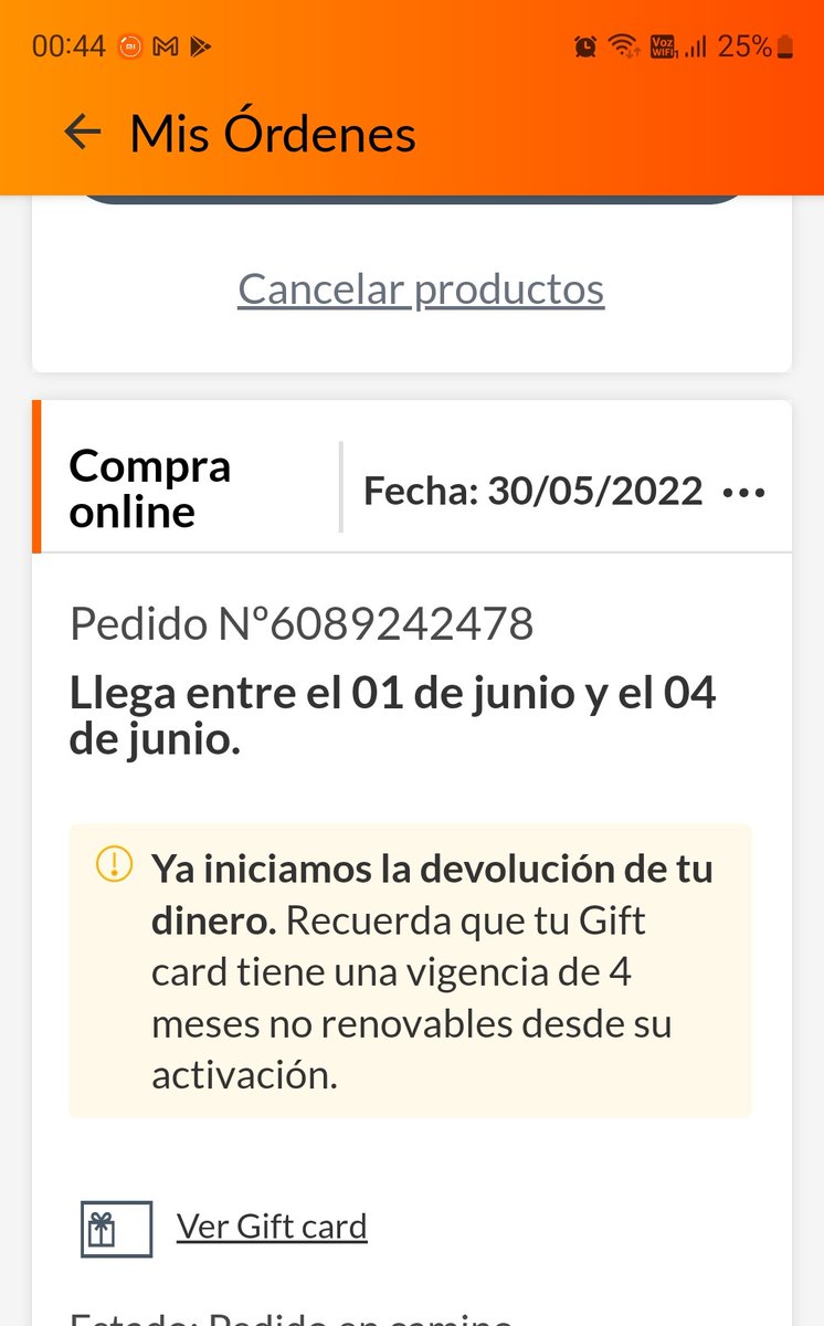 vero_es's tweet photo. @SERNAC en @FalabellaAyuda , me cancelaron compra sin preguntar y eso que habian reprogramado fecha de entrega 2 veces me dan una giftcard de 5 mil pesos. Necesito que llegue mi compra , no usare la giftcard que no pedi, ademas la diferencia en el precio son 21 mil pesos . https://t.co/omBQbwYkfe