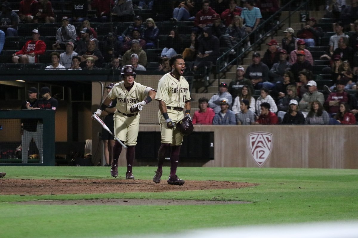 M9 | Take the lead on @wesley_faison's 2 RBI single! TXST 3, STAN 1 #EatEmUp #RoadToOmaha