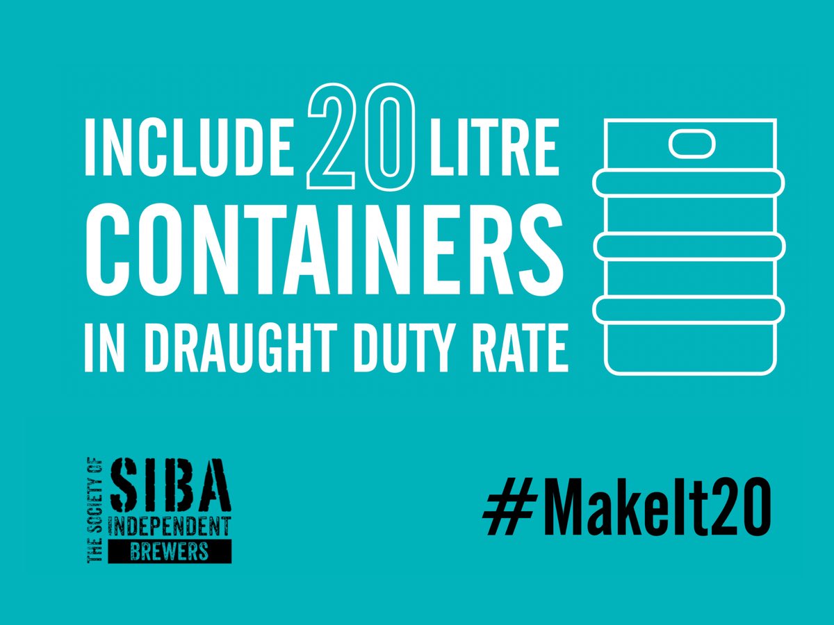 Barry Watts (@watts_brewing) on Twitter photo We’re asking <a href="/hmtreasury/">HM Treasury</a> to #MakeIt20 and include 20 and 30 litre containers in the new draught duty rate We’re asking <a href="/hmtreasury/">HM Treasury</a> to #MakeIt20 and include 20 and 30 litre containers in the new draught duty rate