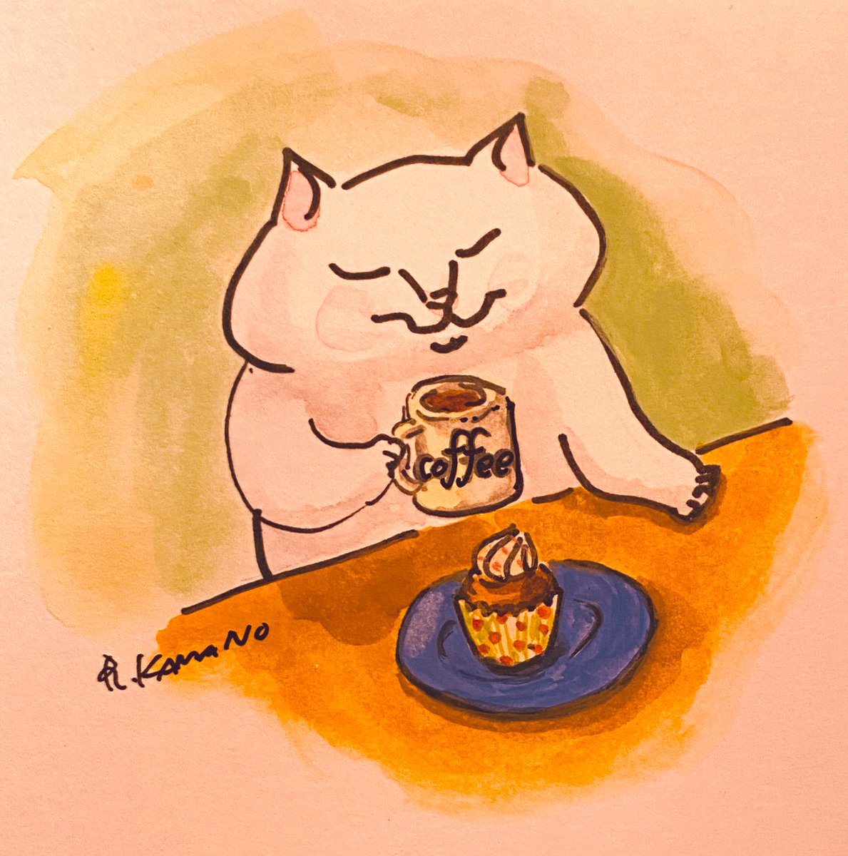 「ご依頼いただいていた絵、本日ついに5点全て完成しました!楽しく描かせていただけて」|カマノレイコのイラスト