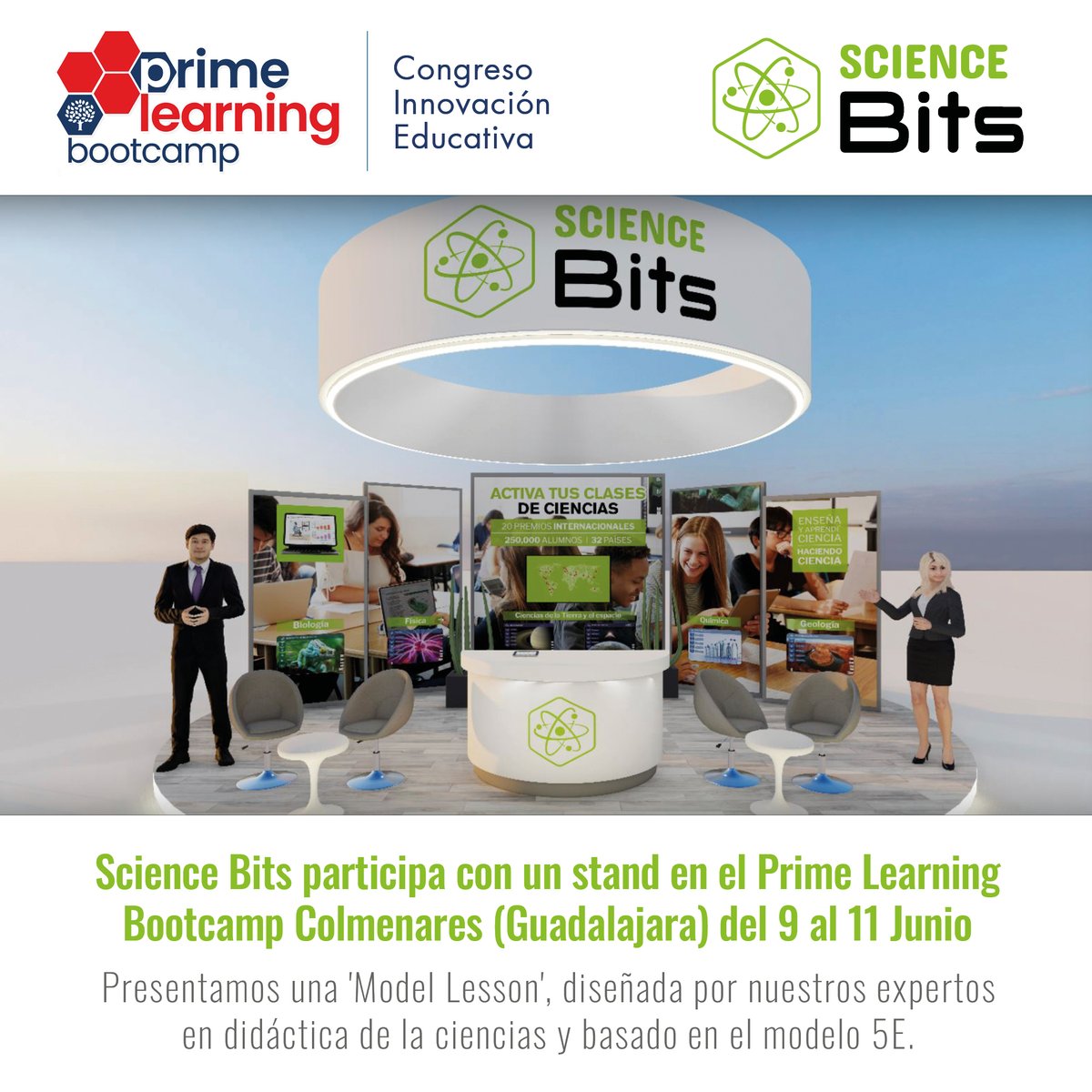 ScienceBits's tweet image. 👩‍🏫Science Bits participa con un stand en el Prime Learning Bootcamp Colmenares, del 9 al 11 de junio, y presenta una #ModelLesson, diseñada por nuestros expertos en didáctica de la ciencias y basado en el modelo 5E. ¡Ven y visítanos!
primelearningbootcamp2022.com #innovacioneducativa