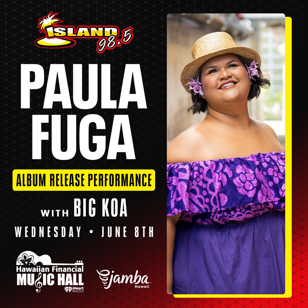 HMU if you wanna see &amp; hear the greatest voice of Hawai’i Paula Fuga live this Wednesday at 12pm with <a href="/island985fm/">Island 98.5</a> 
Have room for 2 more 4 tops. 1st to DM me get it.