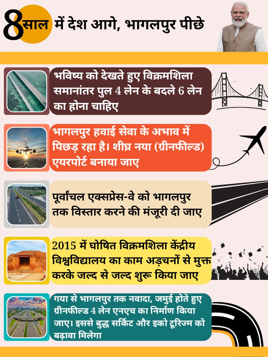 ShaileshJha07's tweet photo. 8 साल, देश आबाद, भागलपुर बर्बाद 😭😭  #BhagalpurNewAirport
#VikramshilaCentralUniversity
#BhagalpurExpressway
#NH80 @nitin_gadkari @NitishKumar @NitinNabin @ShahnawazBJP  @JM_Scindia @AshwiniVaishnaw @PMOIndia https://t.co/jiASmBeYnw