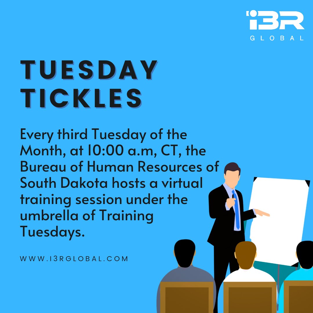 i3Rglobal's tweet photo. The training is open for all the state employees and Topics and speakers vary each month and are chosen approximately two to three month in advance.
.
.
.
.
#tuesdaytickles #tuesdayfact #factcheck #humanresource #tuesdaytraining #southdakota 
#marketing #trivia #tuesdaytickles https://t.co/aWjnBvzGCD