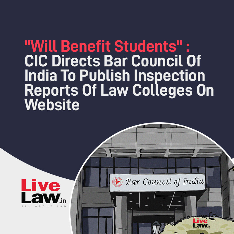 Live Law on Twitter "The Central Information Commission has directed the Bar Council of India