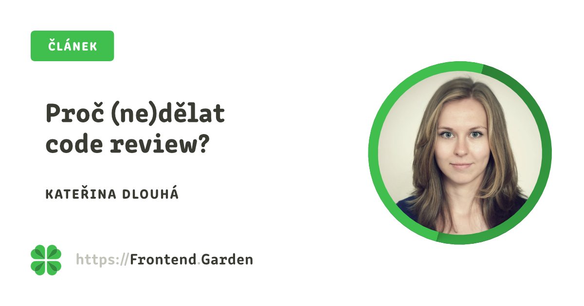 ✏️ Nový článek: Pro někoho nedílná součást vývoje, pro jiné marnost, která zpomaluje práci na projektu. Kdy code review zavádět a jaké výhody může přinést?

🔗 frontend.garden/clanky/proc-ne…