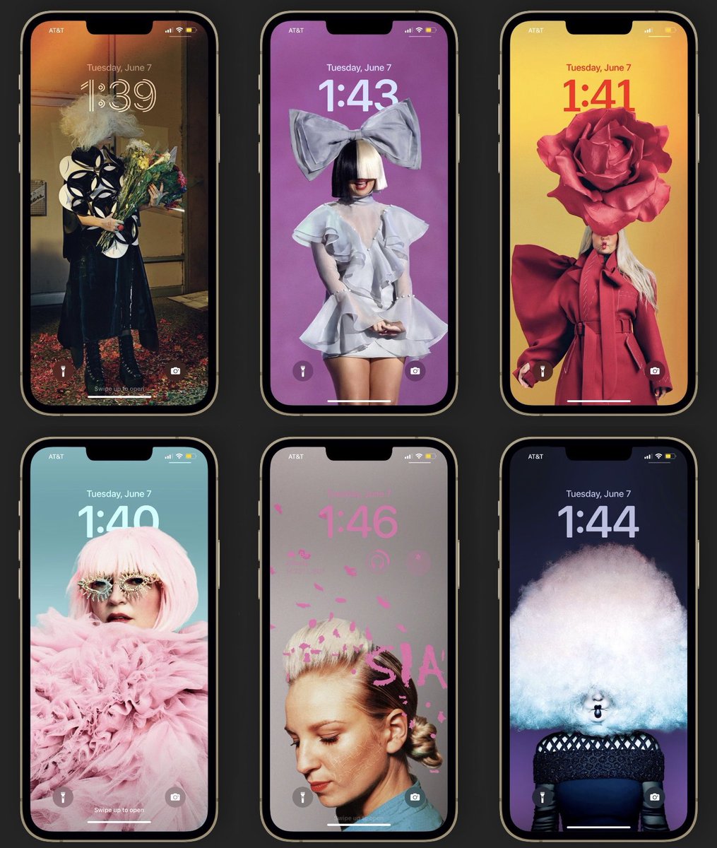Here's a look at how some of the Sia wallpapers I made can look on iOS 16., image size:1015x1200