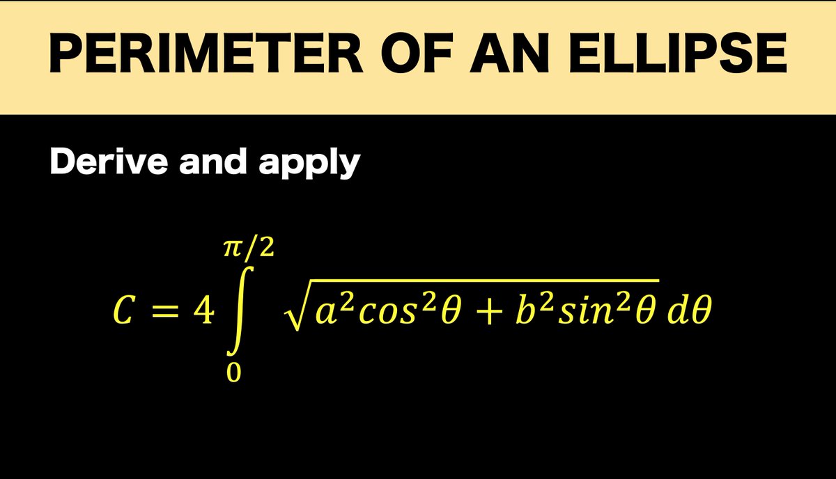 math_avenue's tweet photo. When was the last time you solved for the perimeter of an ellipse? #calculus #math #rolandoasisten #learnmathdaily
https://t.co/XDMhgt1MqZ https://t.co/XIzpFC1EZn