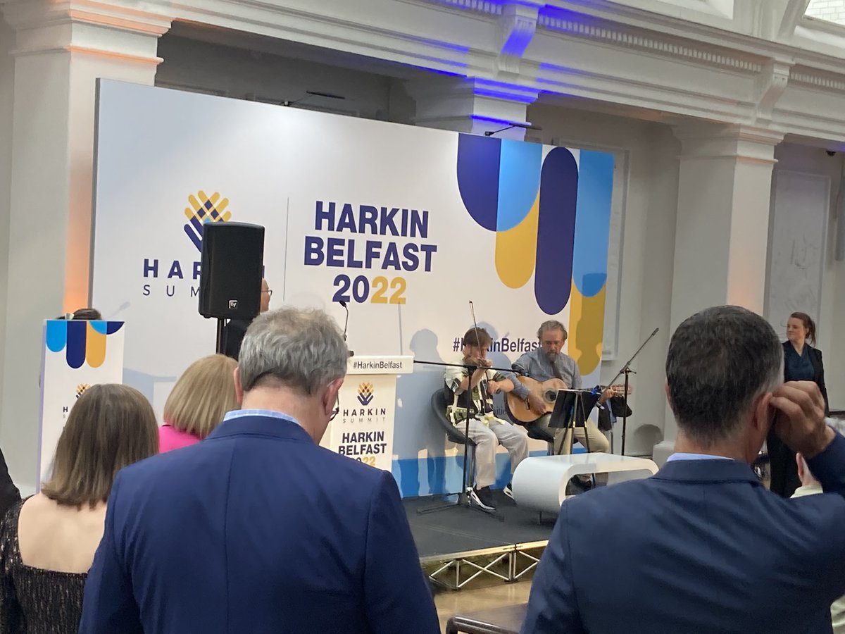 What a duo! Fionn and Jonathan Angus from Fionnathan Productions. If you need a musical act to capture attention at your next event contact these two! And what gives a better welcome to Ireland than a bit of fiddle! #HarkinBelfast #ability