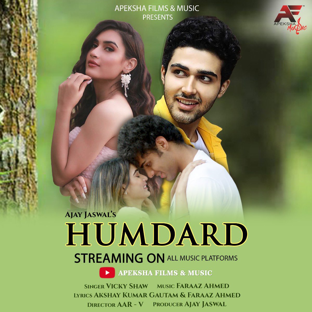 Love is in the air! 💞 

Tune in to the YouTube channel of Apeksha Films &amp; Music to watch this beautiful love song #Humdard. 
Link - youtube.com/watch?v=6kfxul…

The song is also available on all the music streaming platforms. 🎶