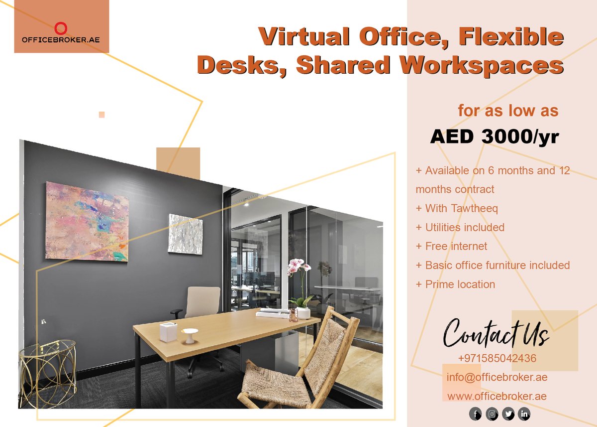 For a free consultation with our office advisors please give us a call or visit our website officebroker.ae #officespaceabudhabi #officespaceforrent #modernoffices #furnishedoffices #servicedoffices #coworkingspace #virtualoffice #flexibledesks #privateofficespace #uae