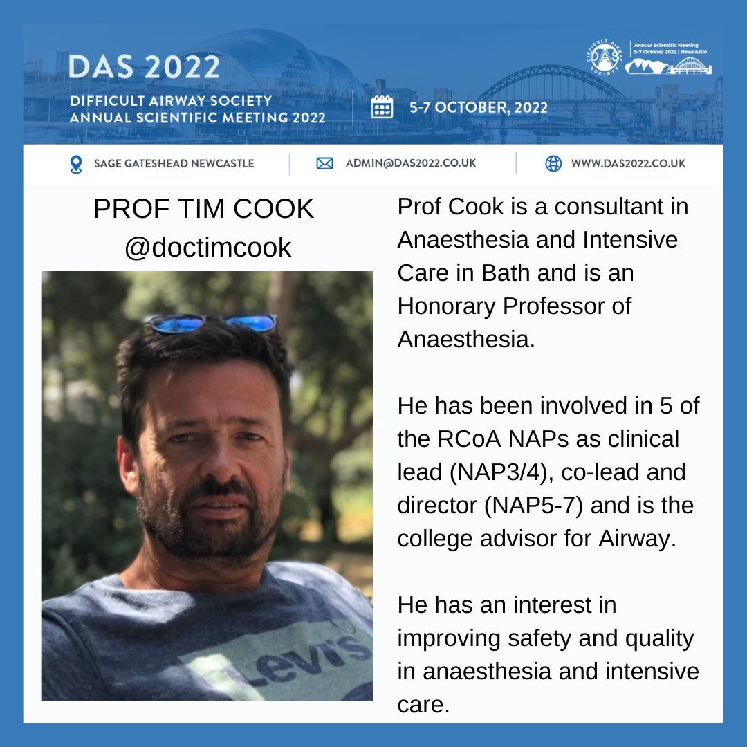 🔎 𝗙𝗮𝗰𝘂𝗹𝘁𝘆 𝗦𝗽𝗼𝘁𝗹𝗶𝗴𝗵𝘁 #DAS2022 Prof. Tim Cook @doctimcook joins @DAS2022_ to discuss about prevention of oesophageal intubation. For registration and abstract submission, please visit das2022.co.uk #notracewrongplace