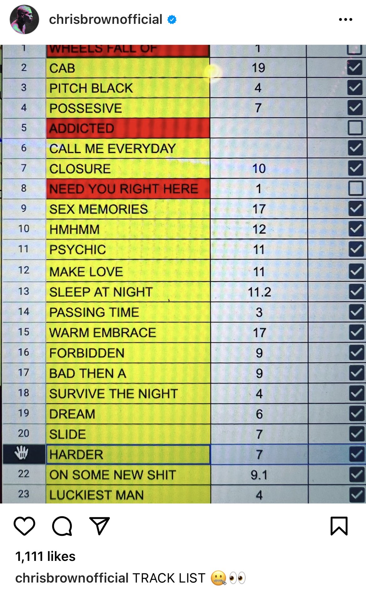 CMB News on Twitter "Chris Brown reveals the track list to his