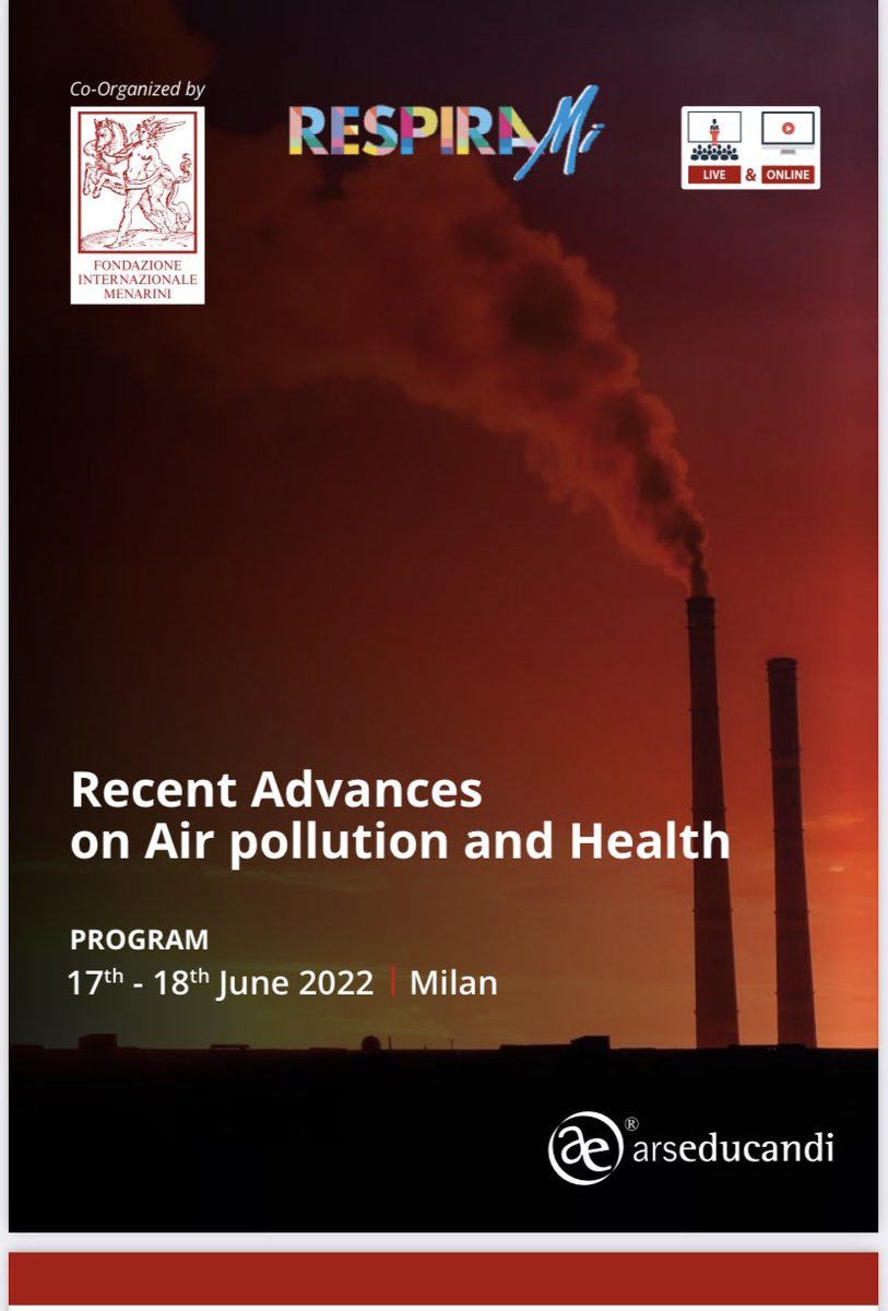 Il 17 e 18 giugno a Milano e online una conferenza con i massimi esperti dell’impatto dell’inquinamento atmosferico sulla salute umana. L’evento è aperto a tutti e gratuito ma è necessaria la registrazione al link  
en.fondazione-menarini.it/Home/Events/Re…
Conoscere per cambiare #cleanairnow
