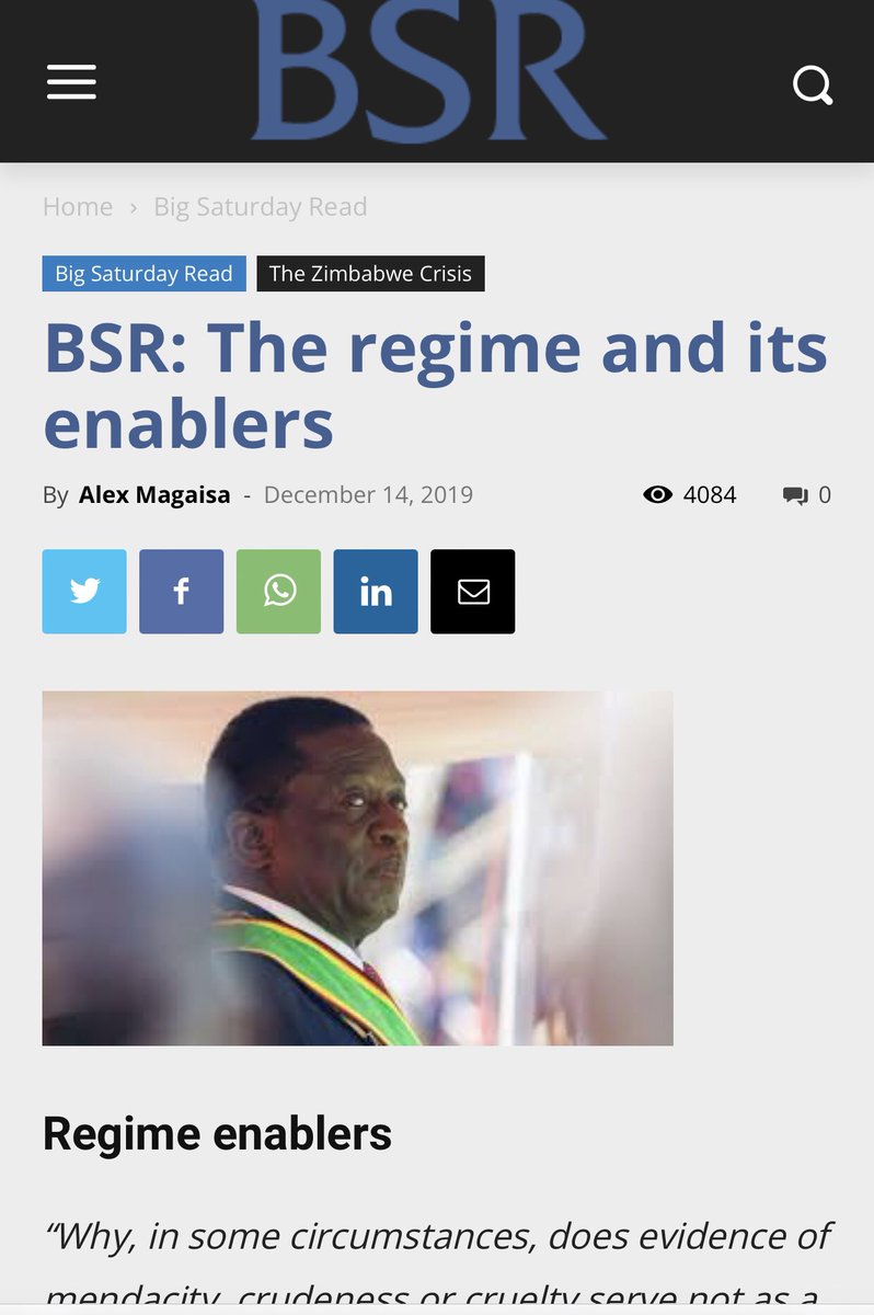 TengeniM's tweet photo. When Dr @Wamagaisa penned down this article, he had a LIST in his hands. Twaz very easy. A MUST READ! #TheRegimeAndItsEnablers #BSR #RestInPeaceAlex https://t.co/BRWSsBRWpM