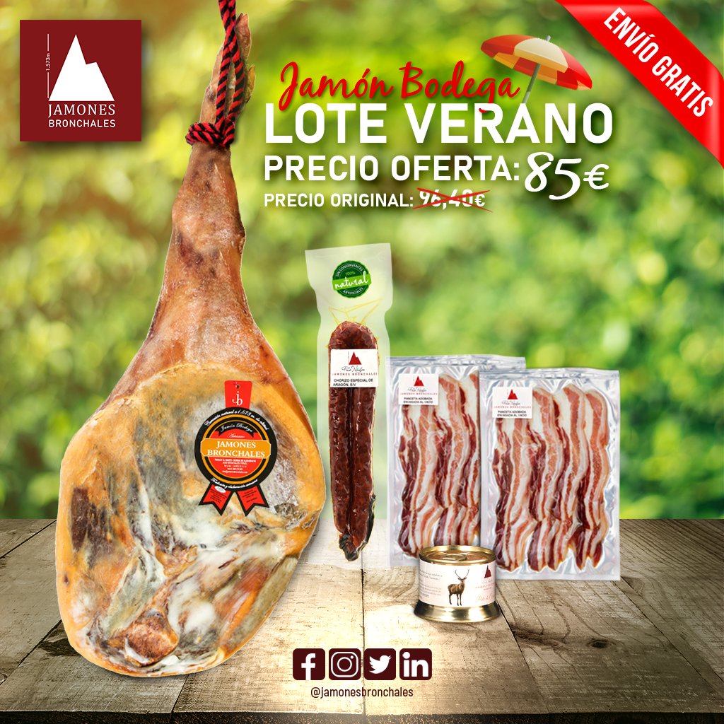 JamonesB's tweet photo. Disfrutar con la #familia y #amigos compartiendo estos  #Lotes de #Verano a un precio muy #especial

LOTE VERANO Jamón Bodega
🛒 https://t.co/0vUEgDCx8v
LOTE VERANO Jamón D.O.P
🛒https://t.co/5lBOoATh1s

¡#Envio #GRATIS!

#jamonesbronchales #secaderosalnatural  #jamonesdeteruel https://t.co/ilN2Im7LaK