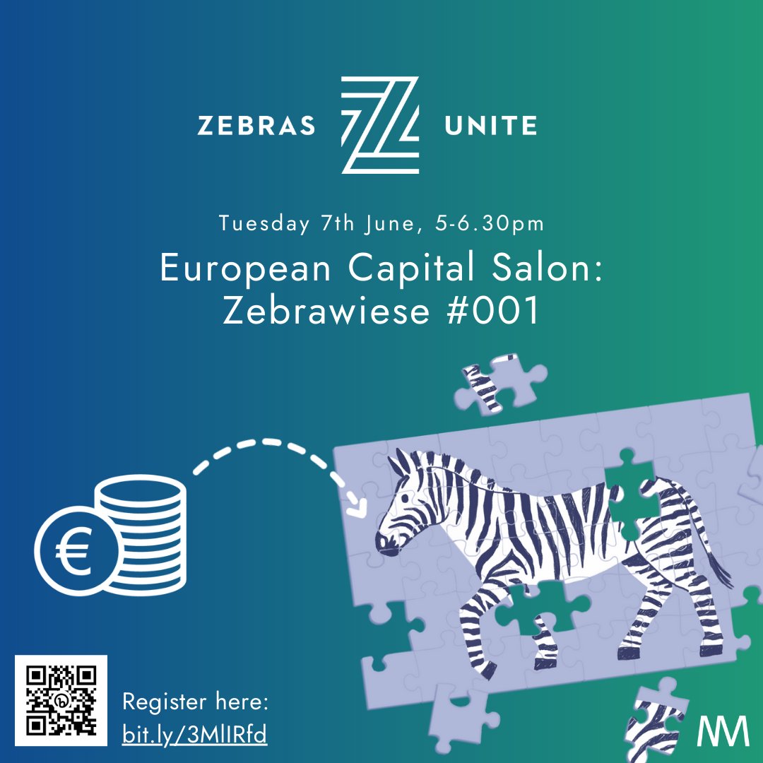 We can’t wait to start our first European Capital Salon #ZebrasUnite #Zebrawiese. OUR GOAL is to engage like-minded zebra f(o)unders in a productive dialog, in order to move the discussion forward with mechanisms and knowledge that can support European Zebra investment efforts