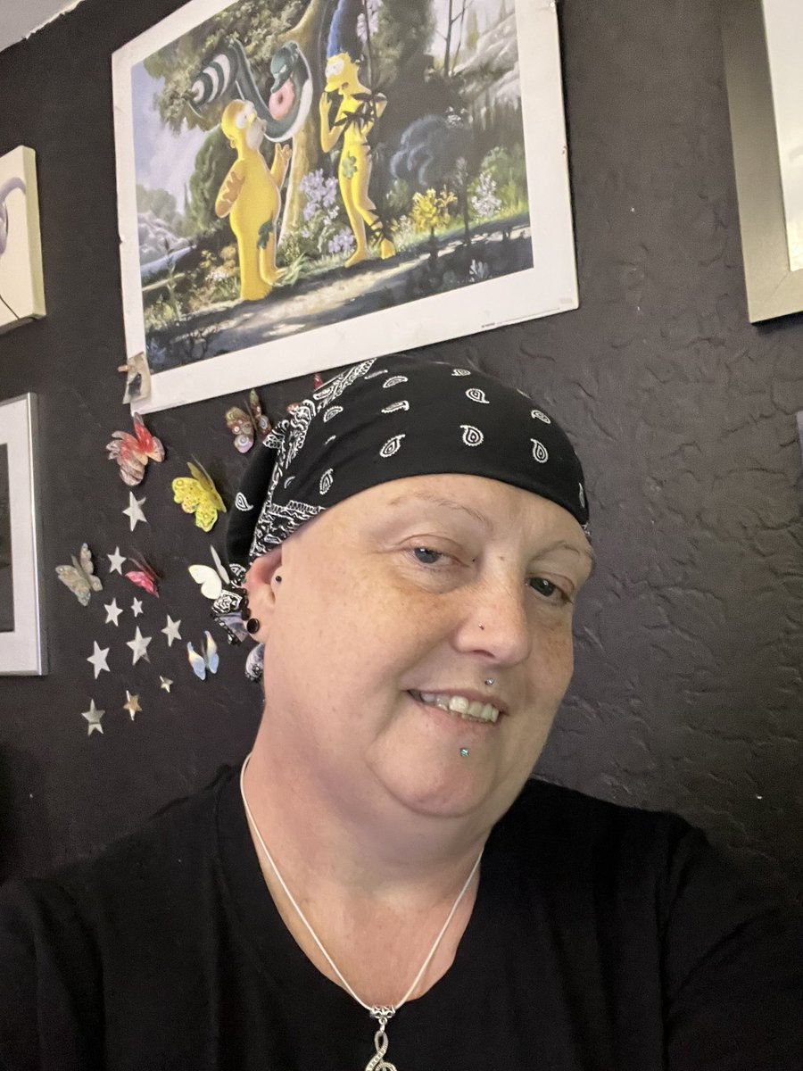 hellcat37's tweet image. Loving my new bandana #ovariancancer #chemotherapy #