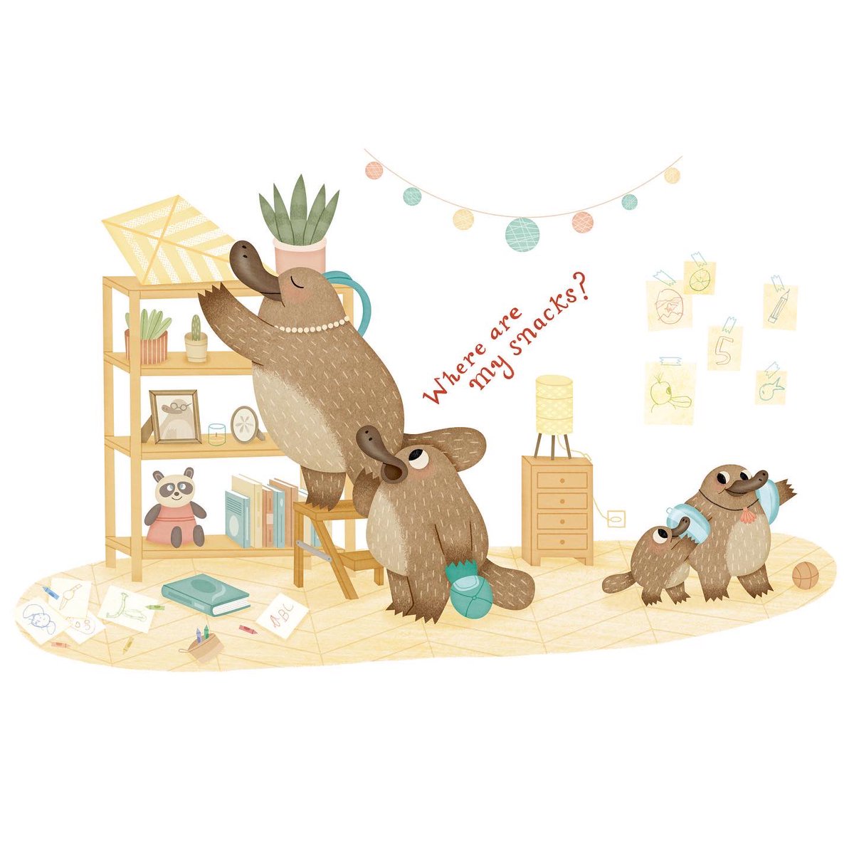 rominamot's tweet photo. Detall del llibre “Private Beach! No Platypuses Allowed!” de @trapublishing amb la col·laboració magnífica dels meus nebots Neret i Isarn 🥰 https://t.co/IVcPhCmrI2