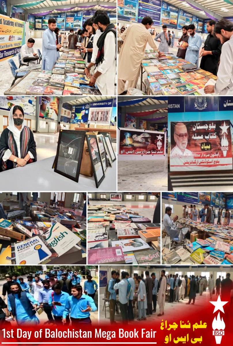 1st Day of #BalochistanMegaBookFair

#علم_ئنا_چراغ
#بی_ایس_او
<a href="/sakhtarmengal/">Akhtar Mengal</a> <a href="/Senator_Baloch/">Sana Ullah BALOCH</a> <a href="/S_ismail777/">Shumaila Ismail</a> <a href="/imranbaloch1/">Imran Baloch</a>