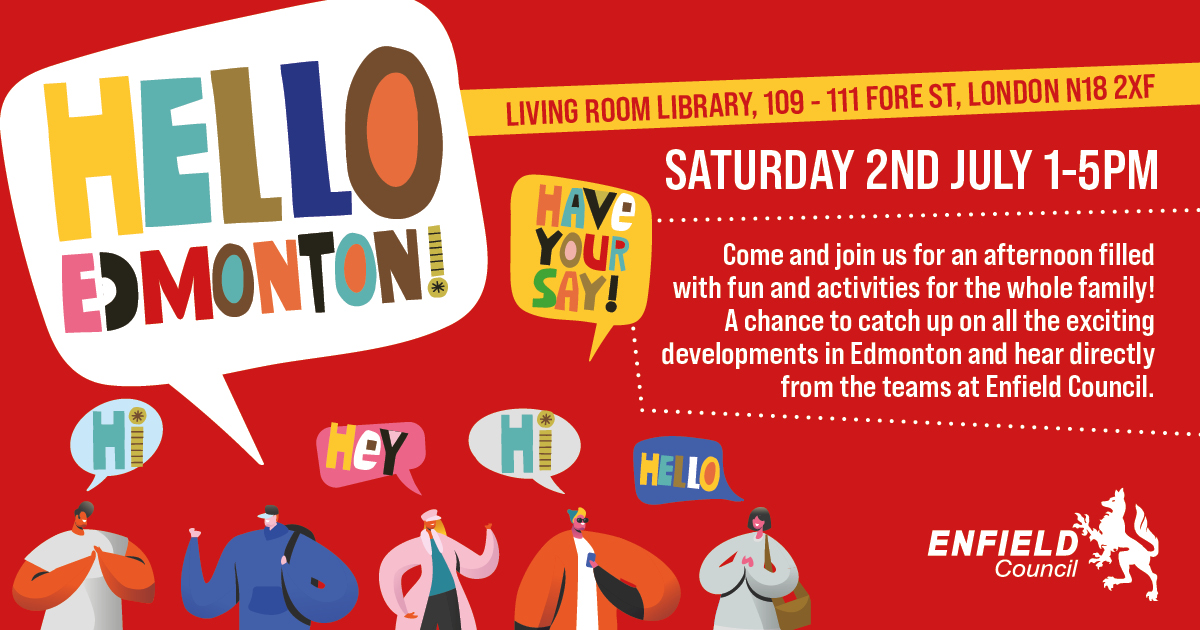 Join us on Saturday 2 July for #HelloEdmonton! An afternoon of fun for the whole family and an opportunity to learn more about what is happening in your local area. Register your interest here: meridianwater.co.uk/whats-on/